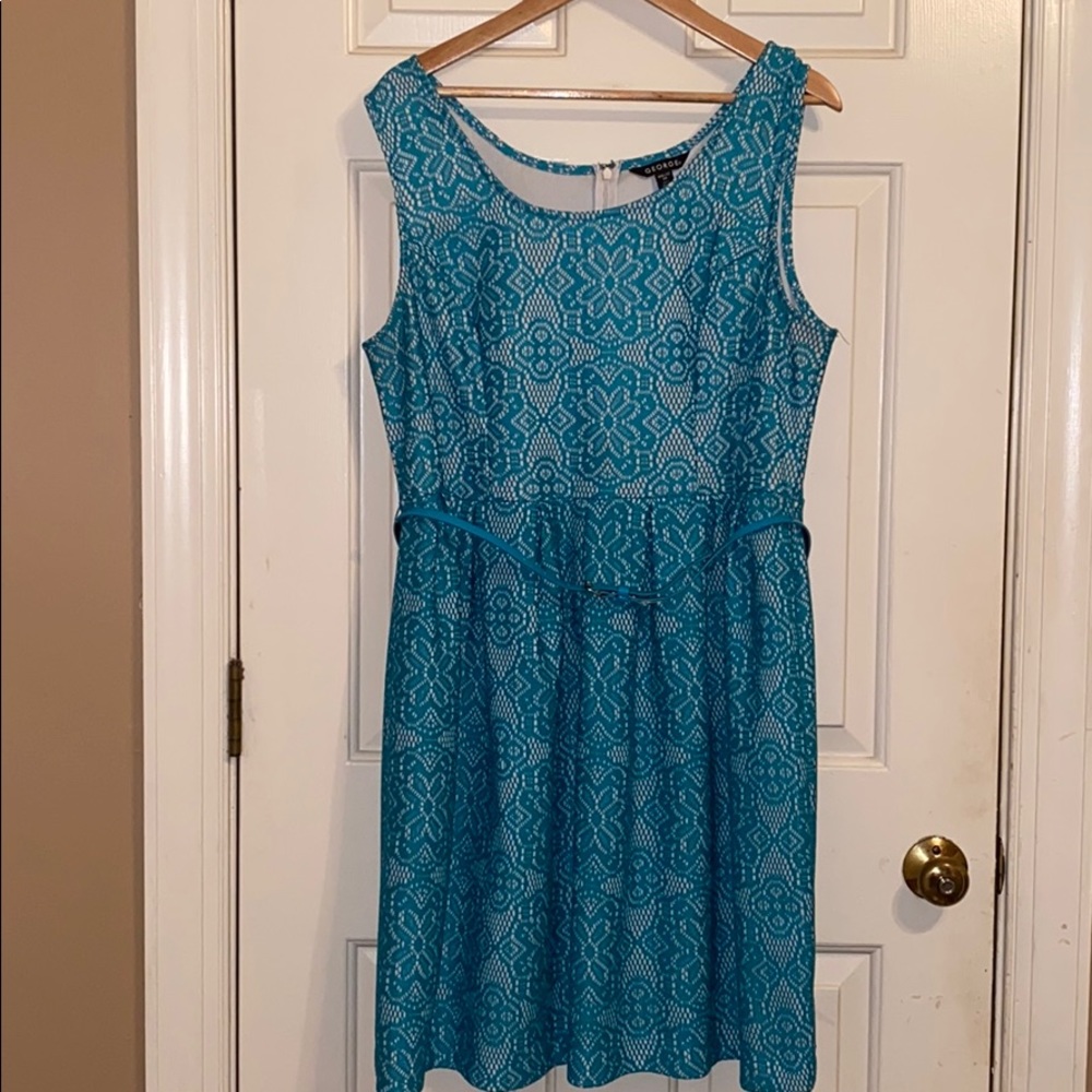 Teal Lace Dress - Plus Size